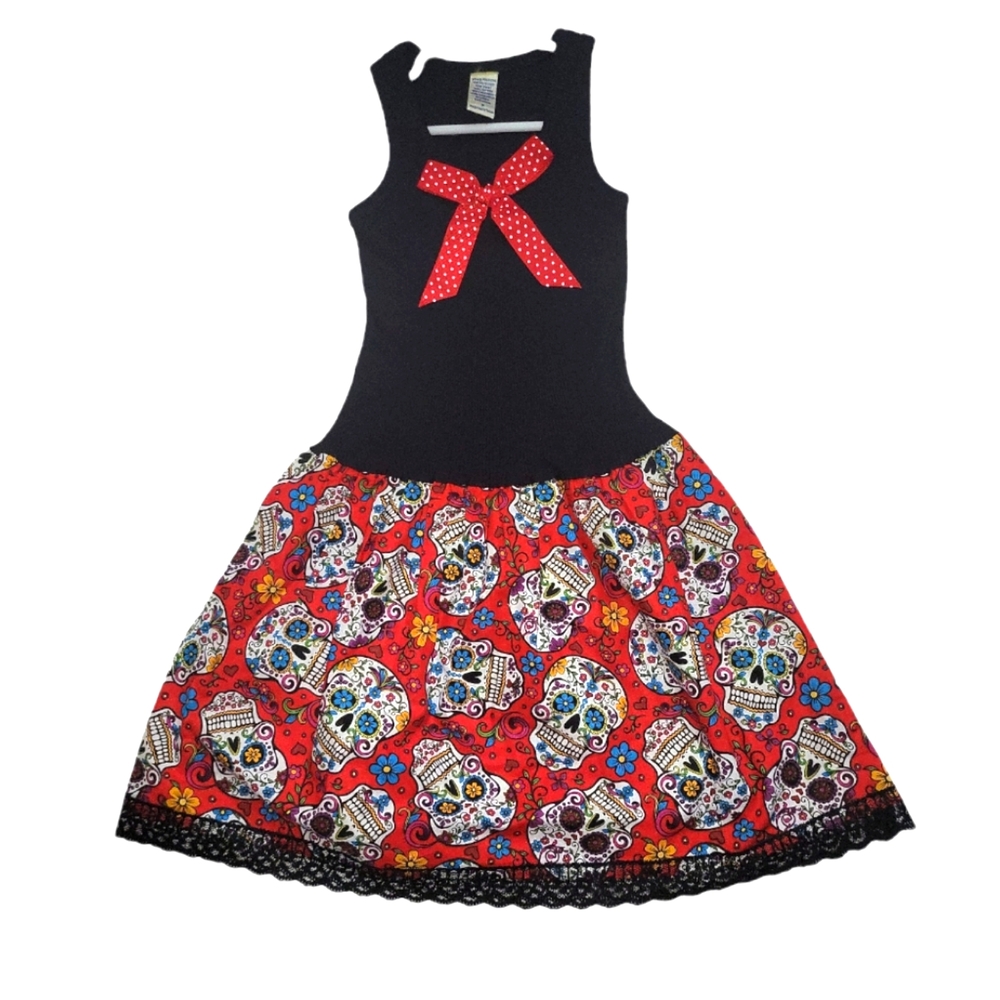 Black Sugar Skulls ribbed tank dress